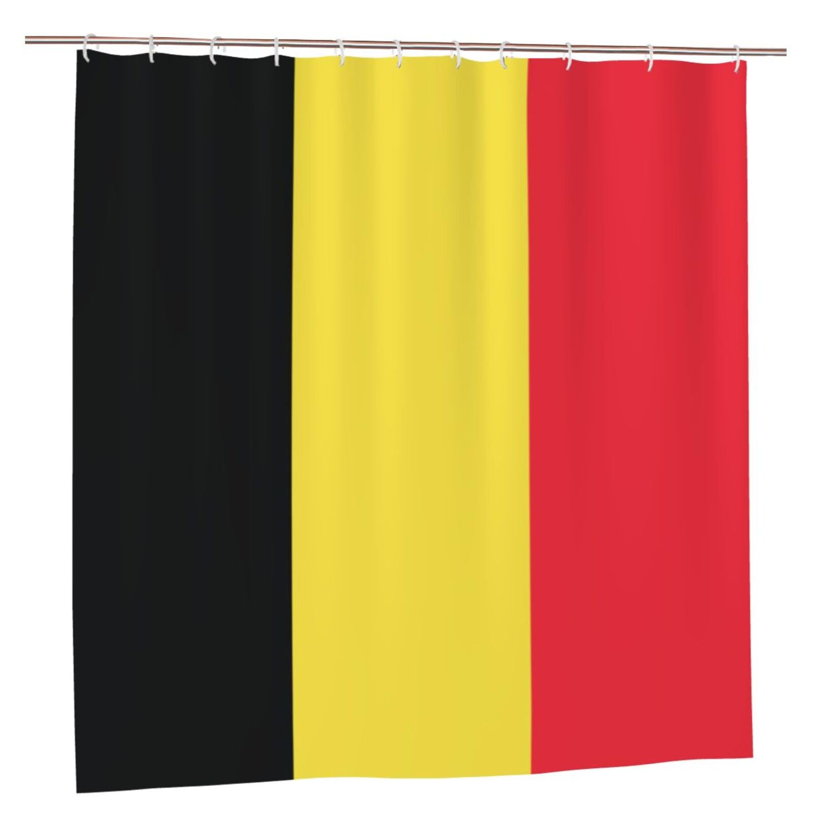 Klgrtjhk Plastic Flag Of Belgium Shower Curtain 72X72in Bathroom Curtain﻿