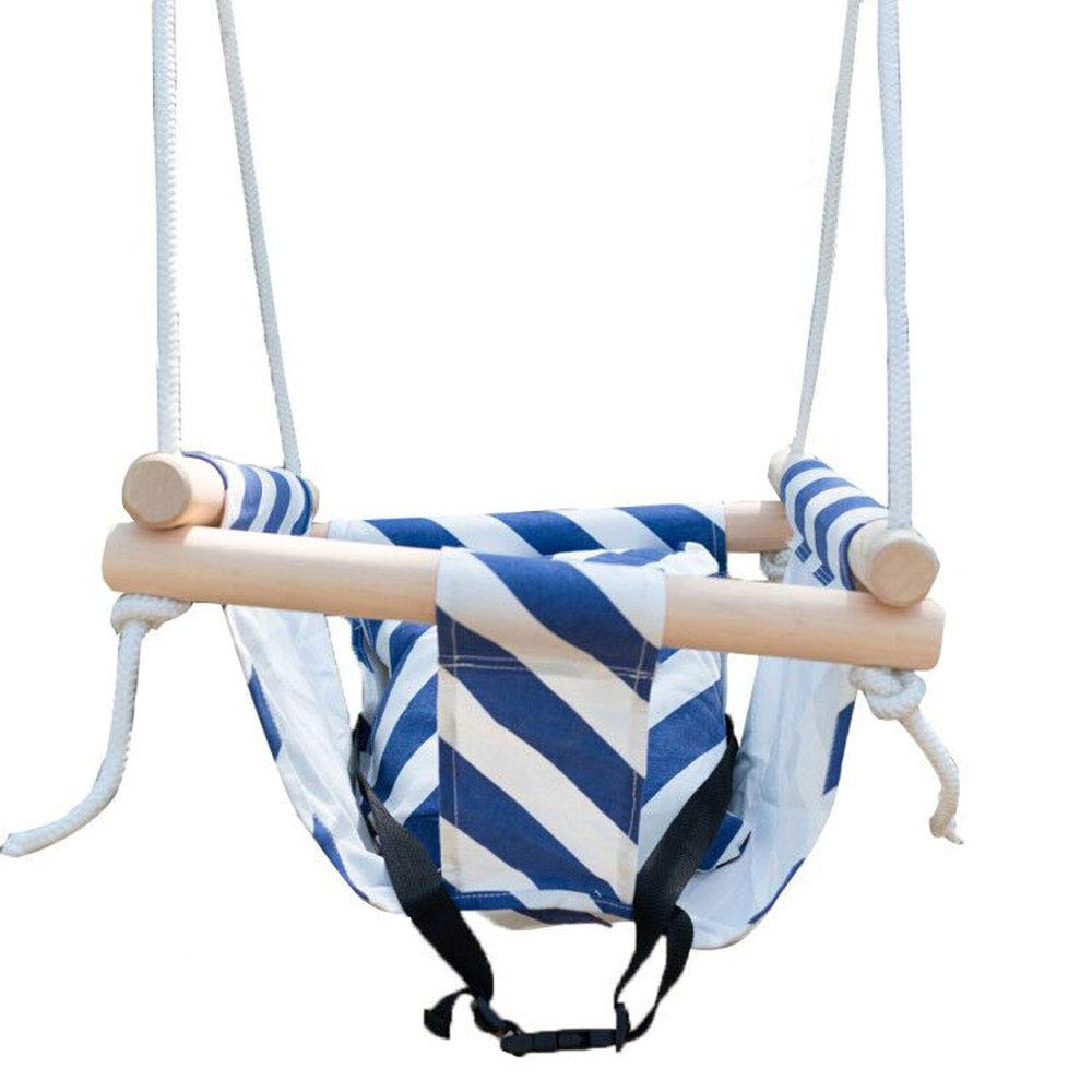 Wooden Secure Hanging Swing Hammock Toy for Infant to Toddler Indoor and Outdoor Include Safety Belt : Baby