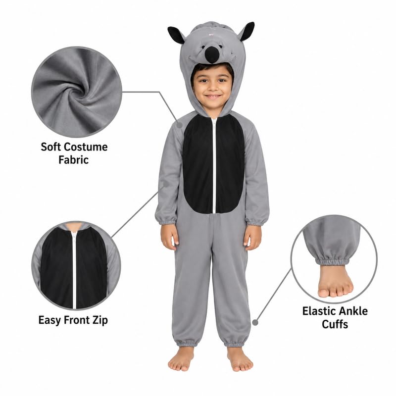 Image of Animal Costume for Kids | Plush Fancy Dress Costume for Boys & Girls |School Fancy Dress, Annual Day, Jungle Theme, Role Play, Halloween & Birthday Party