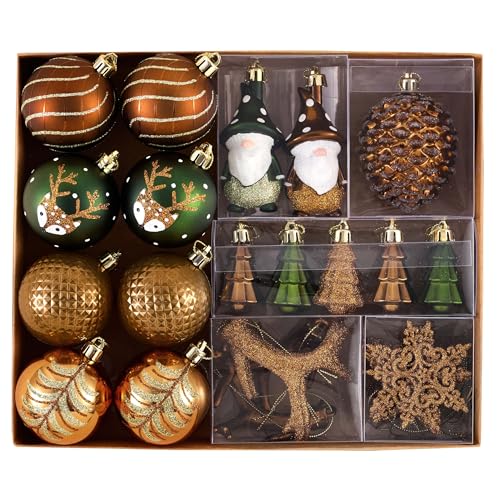 Valery Madelyn Weihnachtskugeln Set, 40pcs Christbaumkugeln Kunststoff...