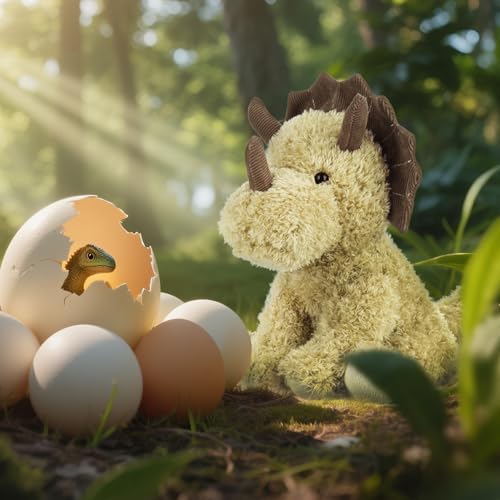 Apricot Lamb Toys Plush Green Dinosaur Triceratops Soft Stuffed Animal 9'' image 4