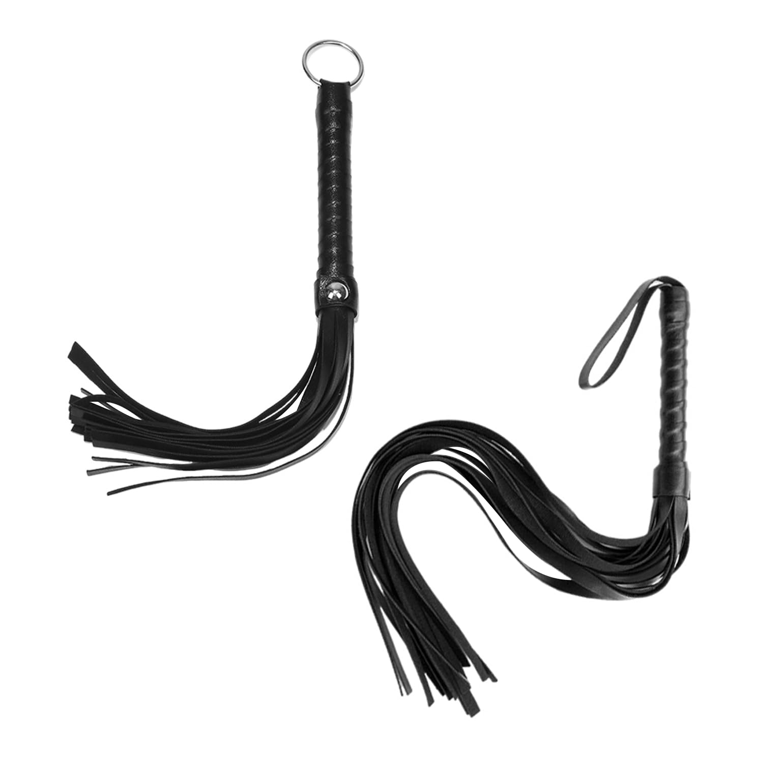 2 Fruste da Equitazione Nere, Accessori per L'Allenamento di Equitazione, Frusta da Equitazione con Nappe in Pelle, Sussidi Didattici per L'Equitazione, Oggetti di Scena Multifunzionali