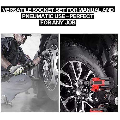 Image of TONYNOL 1 /2 Inch Drive Deep Impact Socket Set,6-Point, Metric Sizes(25-50mm),14 PCS,Cr-Mo Steel,Heavy Duty Impact Sockets for Automotive & Industrial Machinery,With a Storage Case
