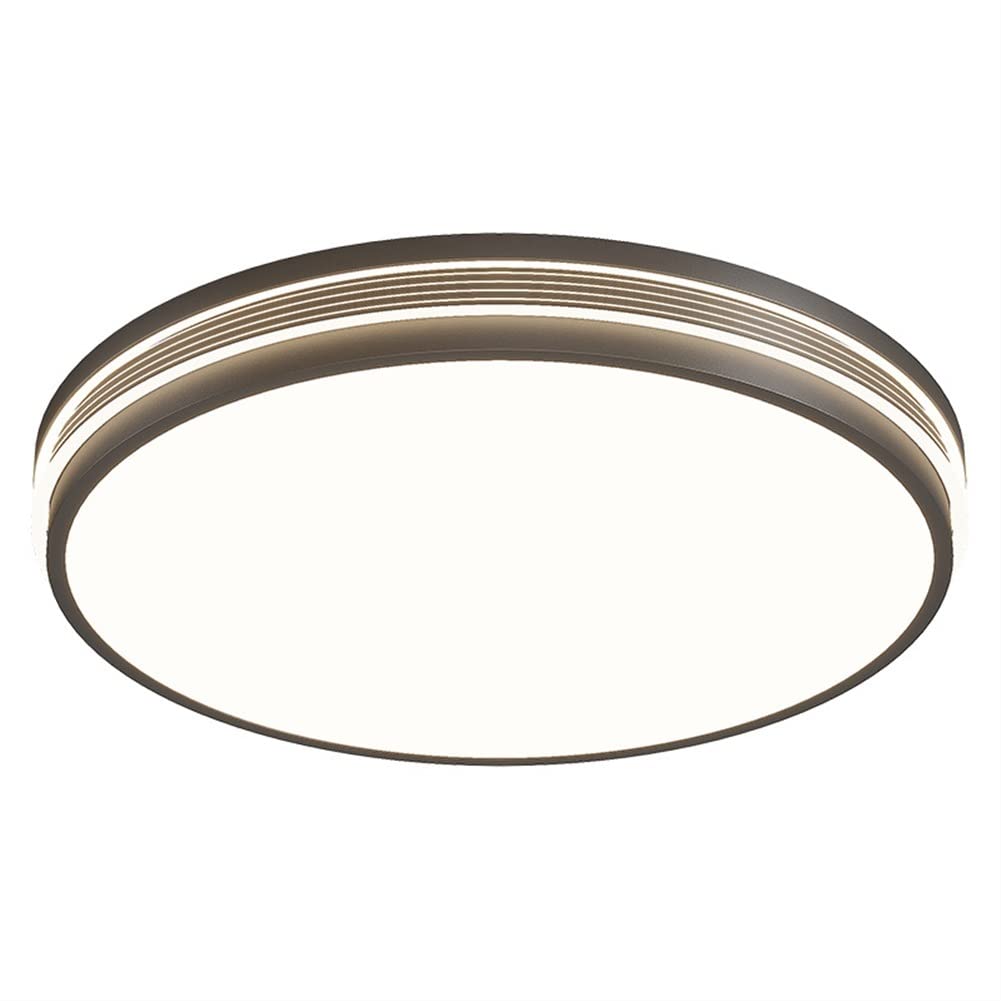Plafonnier moderne à encastrer LED noir 52cm rond et mince pour un éclairage de couloir discret