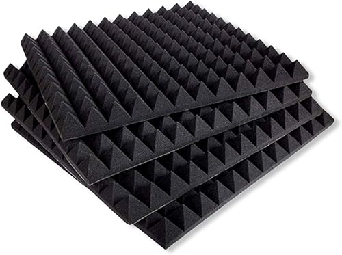 Miniatura 2 de Estudio de insonorización piramidal (juego de 18) espuma acústica de 1 x 1 pies - 1 pulgada (negro)