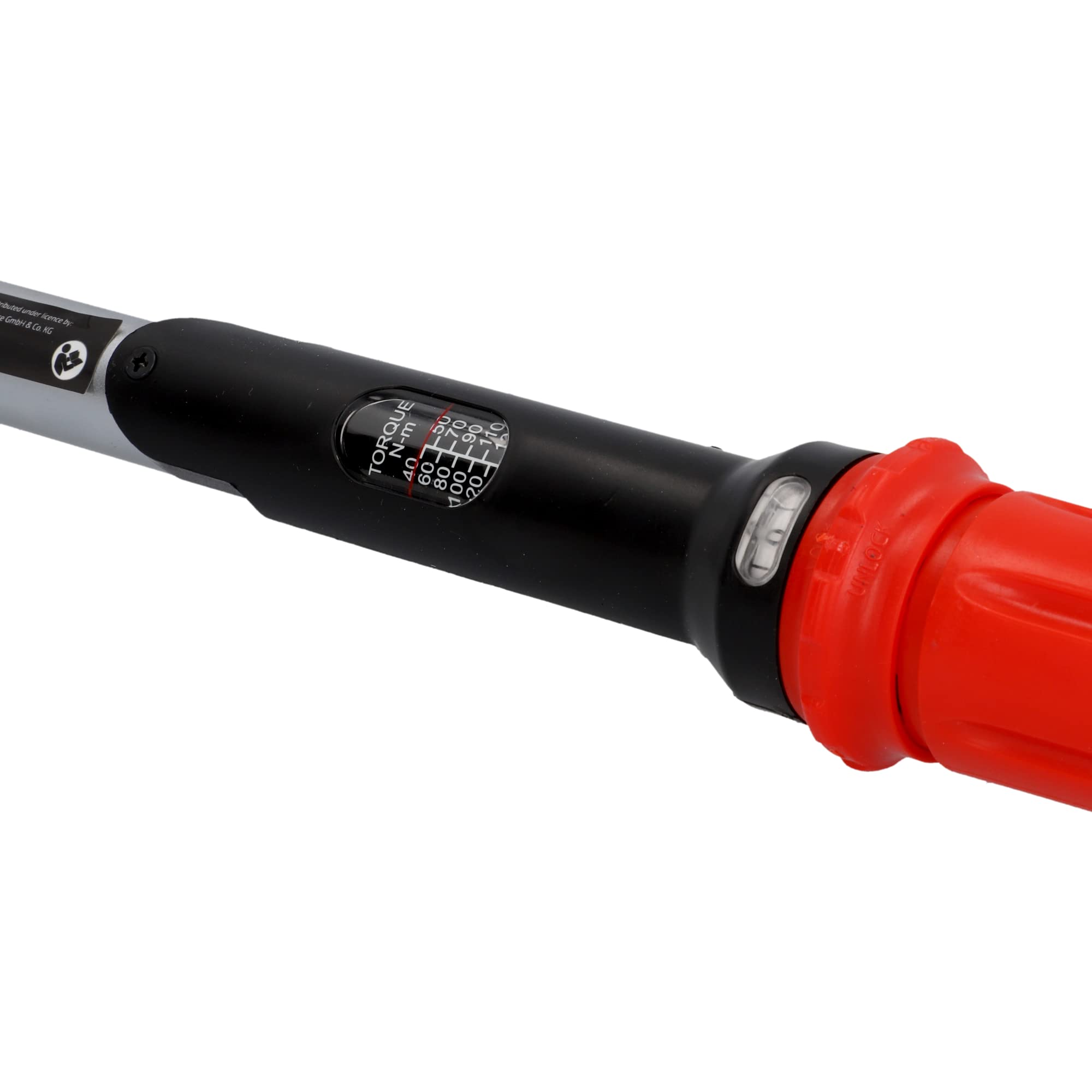 KEINEMARKE 10799 klucz dynamometryczny, regulowany od 40 do 210 Nm, napęd 1/2" czworokątny, z przedłużeniem i nasadkami 17 mm i 19 mm, srebrny/czerwony