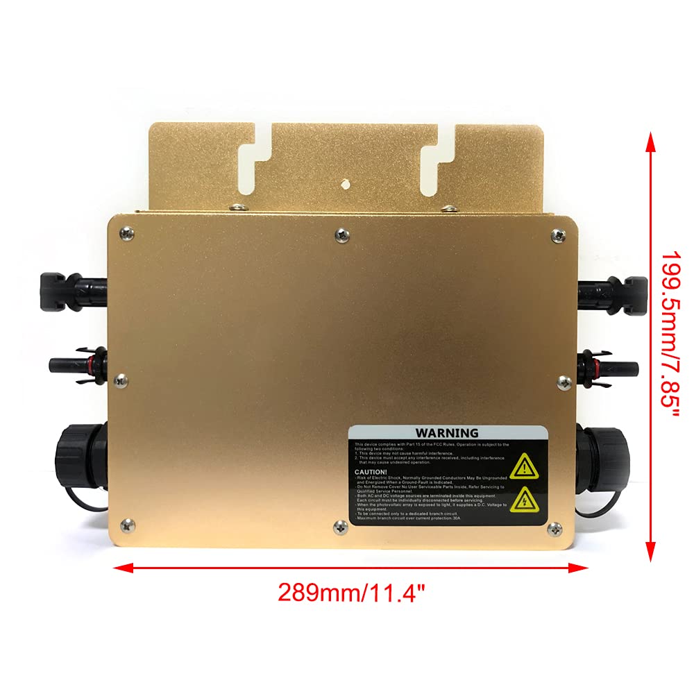 Inverter Solare Digitale WVC-600W IP65 Impermeabile, MPPT, 600W, 22-50V DC, 2.3kV AC, 99% di Efficienza, 1 Unità