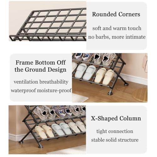 Étagère à chaussures pliable métal au design élégant et structure robuste