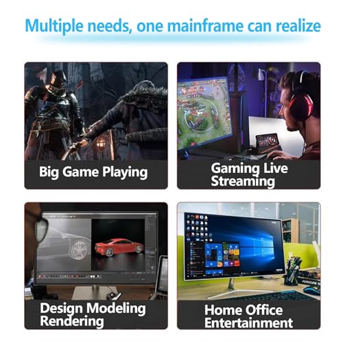 Gaming Desktop Computer 16G Memory 512G SSD AMD Ryzen7 5700G (8Core CPU Integration Radeon Vega Graphics) Wi-Fi Prebuilt Gamer Pc White - Image 4