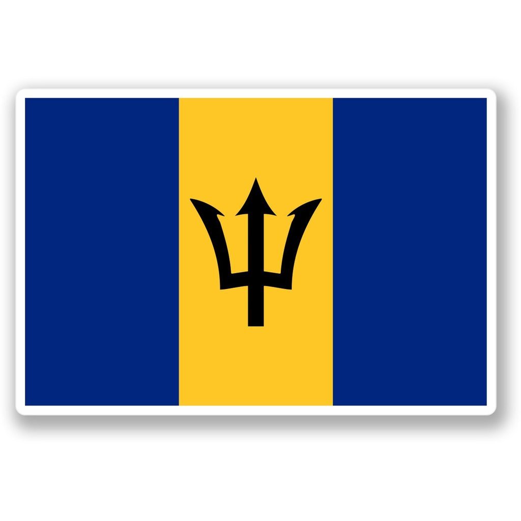 Destinationvinyl Multicolor 2 X 10Cm/100Mm Barbados Flag Vinyl Sticker Decal Laptop Travel Luggage Car Bike Sign Fun #4414