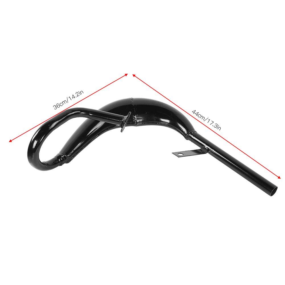 Alomejor Silenciador de Tubo de Escape de Bicicleta, silenciador de Escape de Tubo de Motor de Gas de Bicicleta para Motor de Dos Tiempos 50CC 60CC 80CC(Negro)
