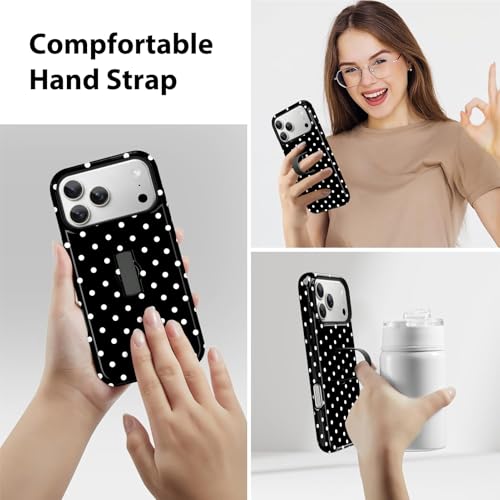 Coque iPhone 17 Pro Max KANGHAR à pois avec sangle et support - 3