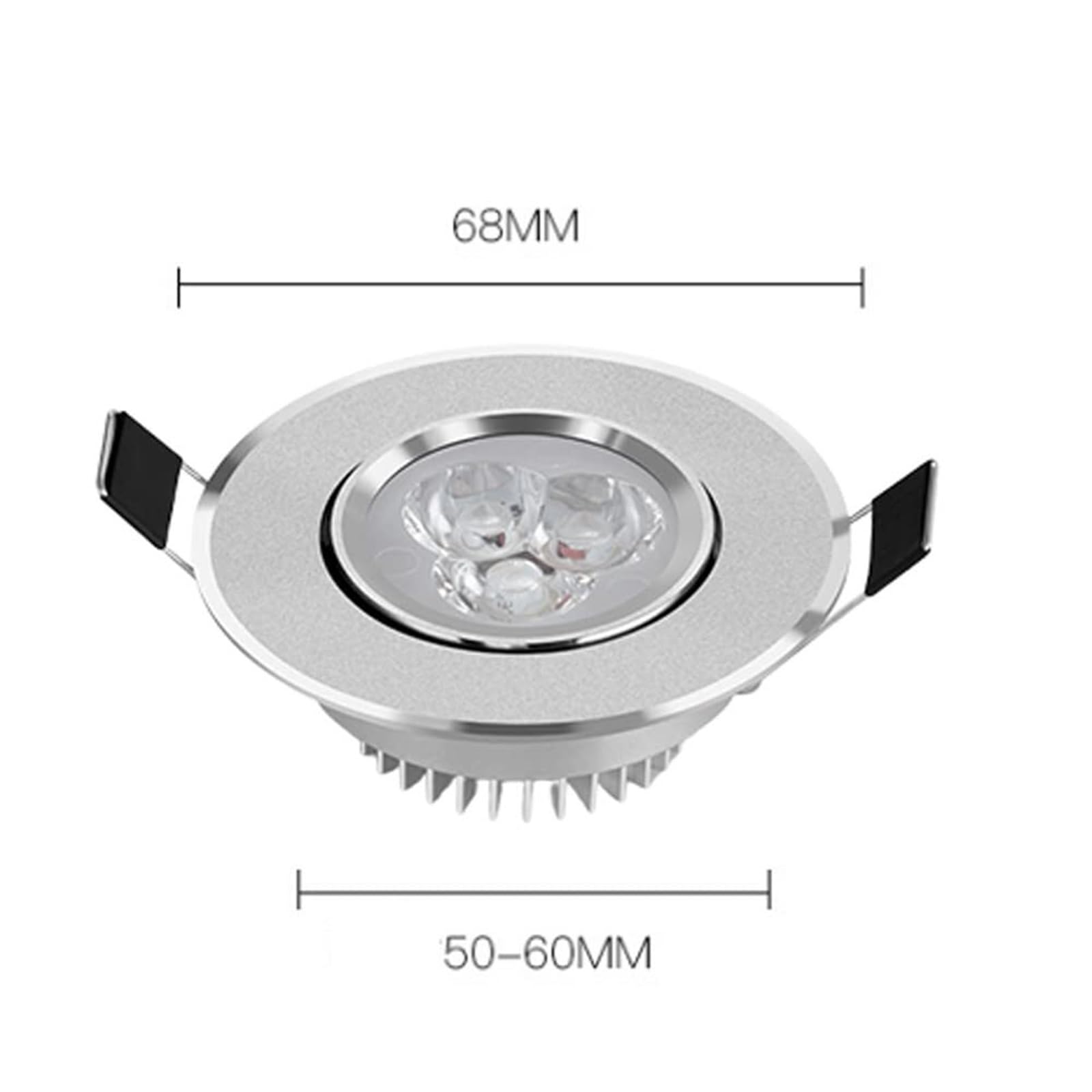 Reflektor LED Ultracienki, wpuszczany w sufit | Miniaturowe oświetlenie sufitowe 3 W do salonu | Oprawa typu retrofit z wycięciem w kształcie gałki ocznej o średnicy 55-6,10pcs-Warm light