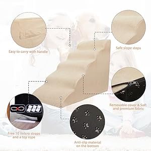 Dog-StairsSteps-24-inches-High-for-High-Beds-5-Tiers-Foam-Pet-Steps-for-Cats-Injured-Older-Dogs-Portable-Dog-Steps-with-Handle-Non-Slip-Bottom-Dog-Ramps-Color-in-Tan - Cucciolini Doodles   Dog-StairsSteps-24-inches-High-for-High-Beds-5-Tiers-Foam-Pet-Steps-for-Cats-Injured-Older-Dogs-Portable-Dog-Steps-with-Handle-Non-Slip-Bottom-Dog-Ramps-Color-in-Tan