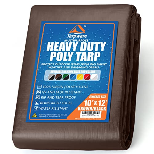 Tarp Heavy Duty Waterproof Durable Poly Tarpaulin with Grommets and Reinforced Edges UV