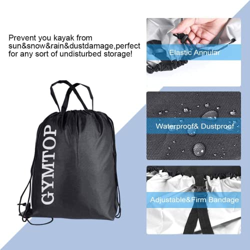 image for GYMTOP 7.8-18ft Waterproof Kayak Canoe Cover-Storage Dust Cover UV Pro