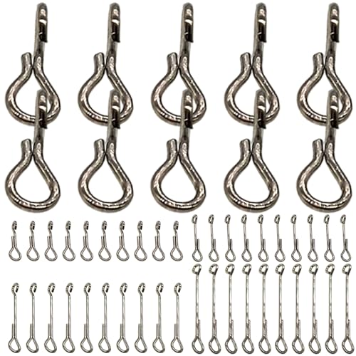 Materiales para atar moscas, 50 piezas de kit para atar moscas, tamaños 0, 39-1, 18, materiales de acero inoxidable, vástagos fáciles de instalar, crean patrones y herramientas articulados o arti