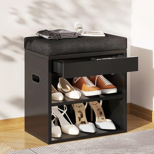 YMYNY Banco Zapatero con Asiento y Cajón