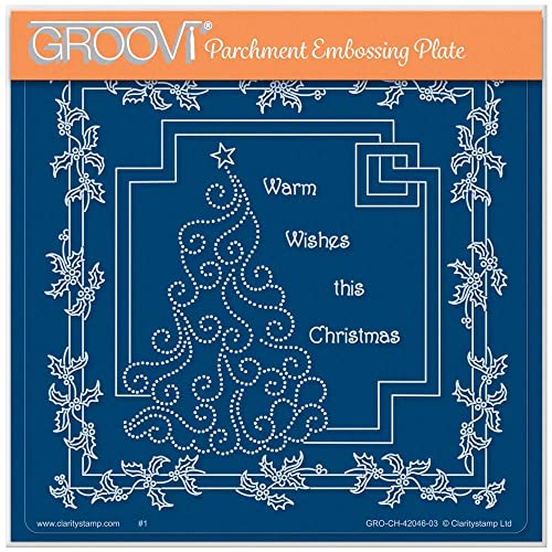 Clarity Stamps Linda Williams' Swirly Christmas Tree - Christmas Treasures A5 Square Groovi Plate