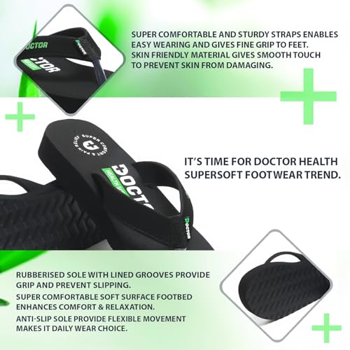 Image of DOCTOR HEALTH SUPER SOFT Women's Orthopedic Sandals And Slippers | Lightweight Anti-Skid Comfort Slides for Heel Pain Relief | Soft Cushion Sole Footwear for Everyday Use