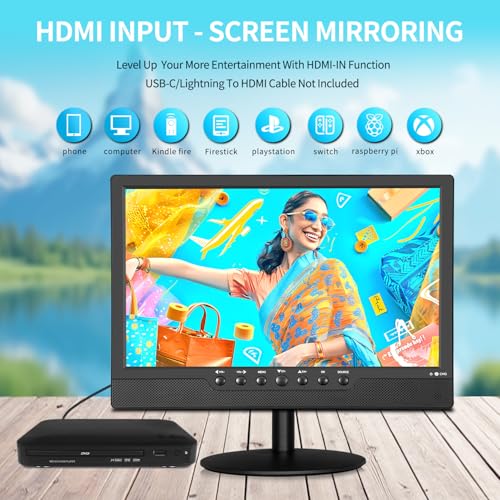 14 inch Flat Screen TV,Small TV with Digital ATSC Tuner,Antenna and HDMI/USB Ports,12 Volt Charger Cable for Car/Kitchen - Image 7