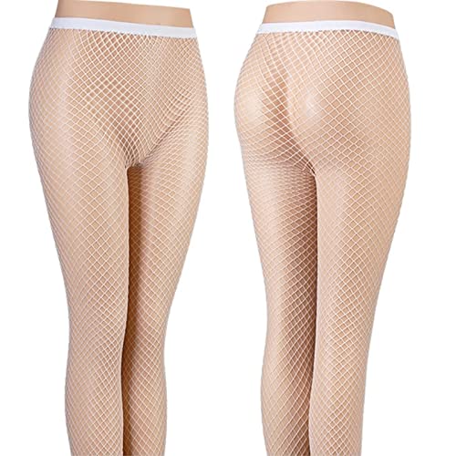 Image of KCTRFSJ Women Sexy Luminous Green Hollow Fishnets Stockings,Glow in the Dark Reflective Fun High Waist Fishnet legging Tights