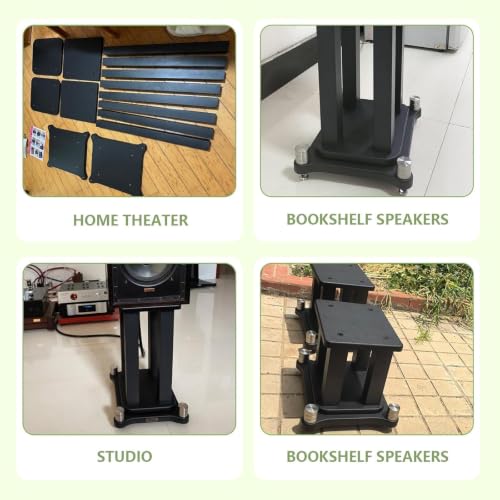 Soportes de suelo para altavoces antivibración par de metal robusto de 50cm 7