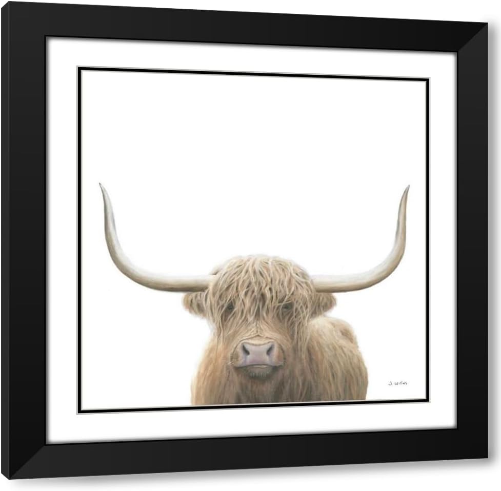 ArtDirect - Wiens, James 15x15 Black Modern Framed Art Print Titled: Highland Cow Sepia Sq