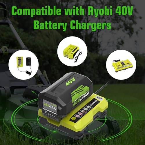 Image of 2Pack 40V Lithium ion Battery 7.5Ah Extended Capacity Replacement for Ryobi 40V Battery Compatible with Ryobi 40Volt Battery OP4026 OP40261 OP40404 OP40501 OP40602 OP40804 Cordless Power Tools