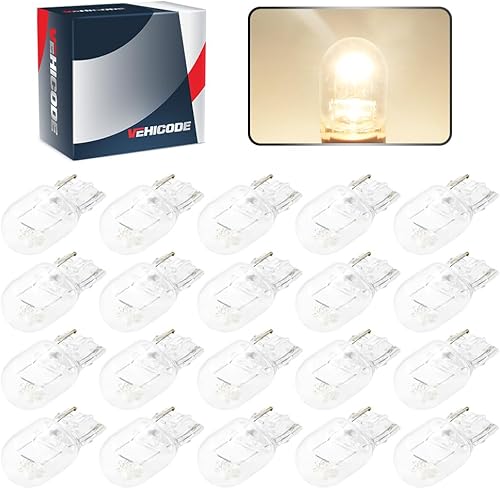 VEHICODE 7440 W21W Bombilla de freno de marcha atrás 12V 4300K Blanco 7440LL T20 halógeno incandescente de un solo filamento de repuesto para la