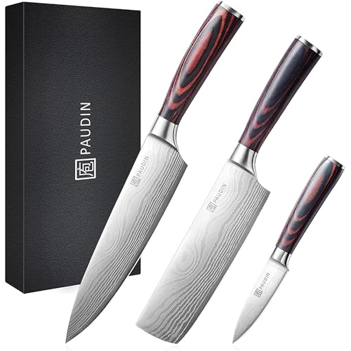 PAUDIN Kitchen Knife Set, 3 Pcs Chef Knive Set,...