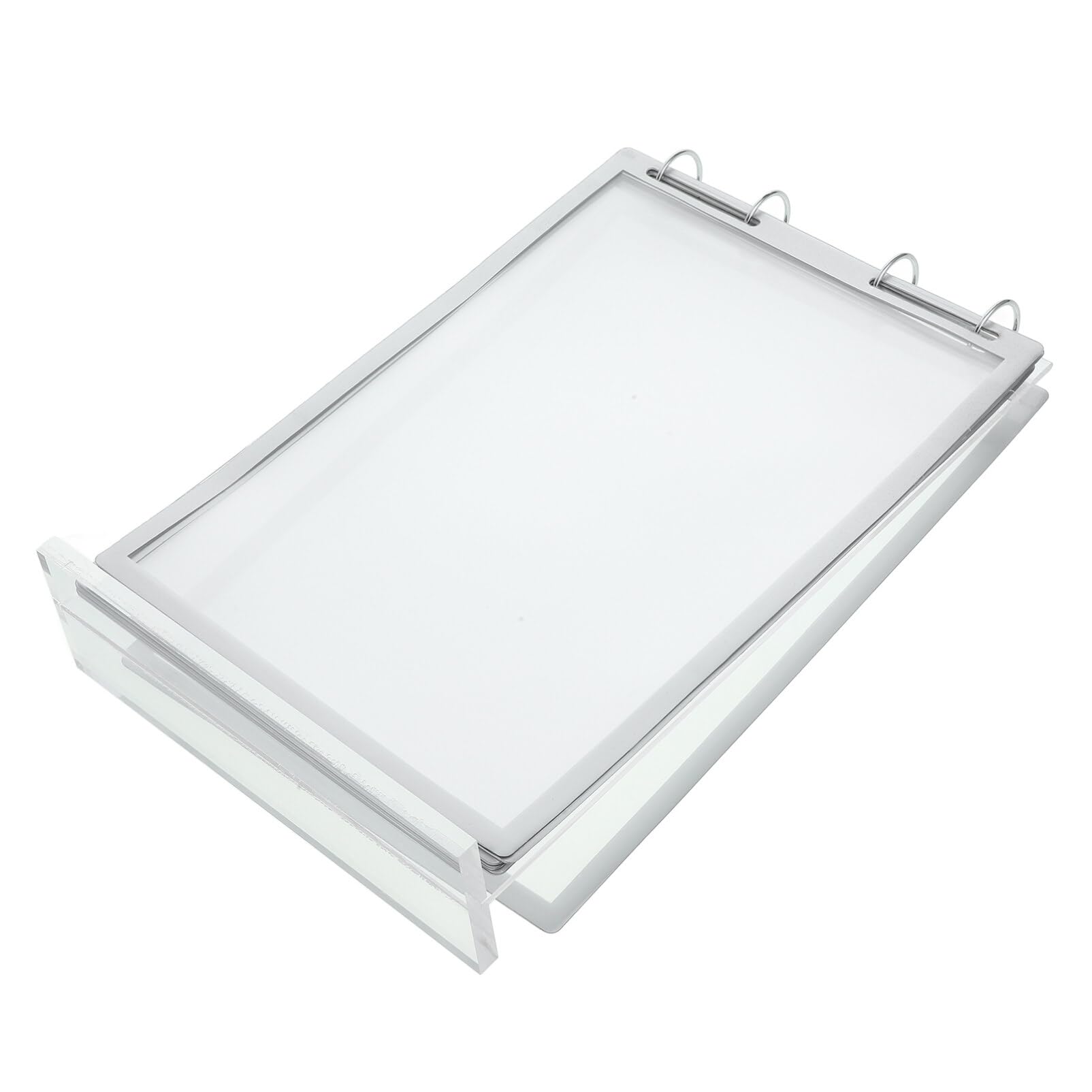 Soporte de Menú de Mesa Acrílico A4, Expositor Transparente | Doble Cara Base Estable, Cambio Rápido de Contenido, Lote de 12 Piezas para Mostrador