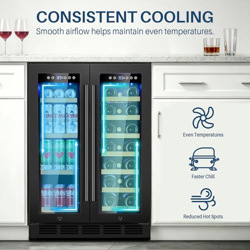 Image of 24 Inch Wine and Beverage Refrigerator Dual Zone Wine Fridge