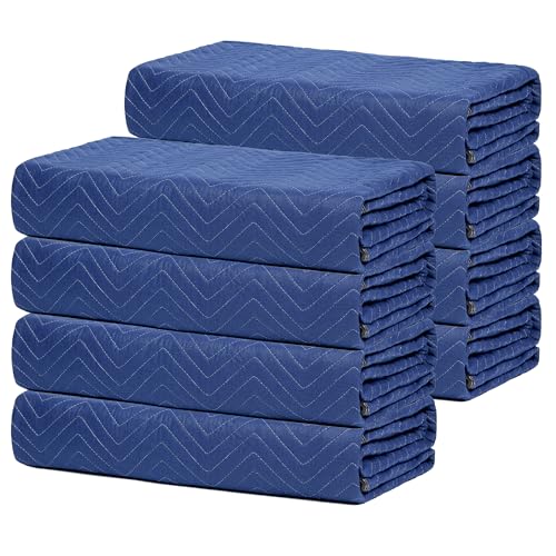 JOKZJOK 8 Moving Blankets 80' 72'(40lbs/dz)- Packing Blankets -Professional Quilted Shipping -Thick Furniture Pad- Heavy Duty MovingBlankets