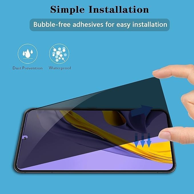 Image of STP FEEL Premium Grade Privacy Tempered Glass Screen Protector Compatible For Samsung Galaxy S22 / Galaxy S23 (6.1 Inch, Pack of 1) Full Edge to Edge Coverage Anti-Spy /Anti-Peeping 9H Hardness
