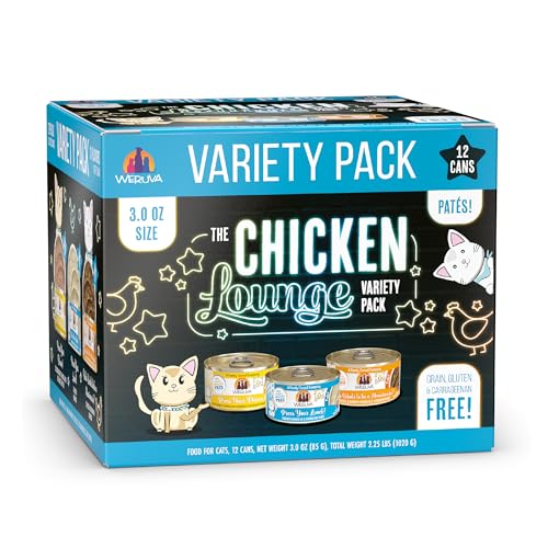 Weruva Wet Cat Food The Chicken Lounge Pat Variety Pack 3oz Can Pack of 12