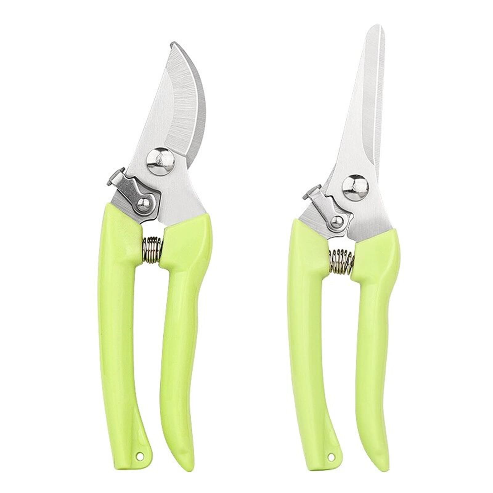 WUWYOUWL 2 Pack Stainless Steel Flower Scissors with Locking Device (Green)