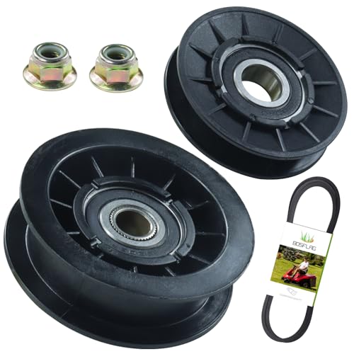 BOSFLAG GX20286 Pulley with GX20287 Idler Pulley, GX20006 Belt Replaces GX20286 and GX20287 Idler Pulleys, John Deere GX20287 Idler Pulley, John Deere Pulley GX20286 Pulley, 1760097, AM103019, AM32672