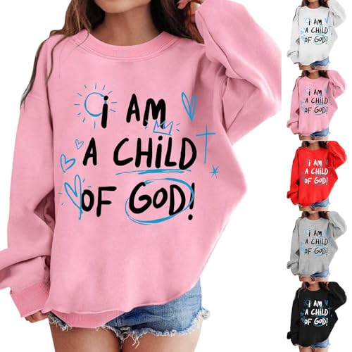 Sweat fille à motifs pull col rond confortable idéal pour bouger librement à l'école