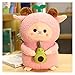 JSJJATF Stofftier Süße Engel Schaf Plüsch Ziege Holding Obst Blume Spielzeug Gefüllte Tier Lammpuppe Weiche Kissen Baby Kawaii Geburtstagsgeschenk (Color : Pink Avocado, Height : 35cm)