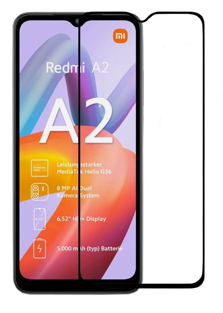 NISHTECH for Redmi A2 Plus, Redmi A2 (2023), Redmi A1 (2022), Redmi 10A Tempered Glass HD with Edge to Edge Coverage and easy Installation kit