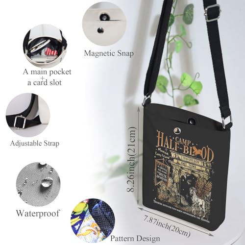 MAOFAED Literary Theme Crossbody Bag for Book Lover, Greek Mythology Gift, History Teacher Gift, Ancient God Goddess Gifts(save heaven)2