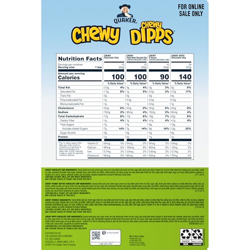 Quaker Chewy Granola Bars, Chewy & Dipps 4 Flavor Variety Pack thumb #3