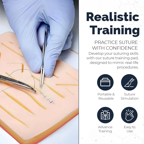 Image of Clyo PrecisionX 5 Suture Practice Kit - Complete Suturing Practice Kit for Medical Students & Professionals | Realistic Silicone Pad, Durable Tools & Pre-Cut Wounds | Suturing ebook Included