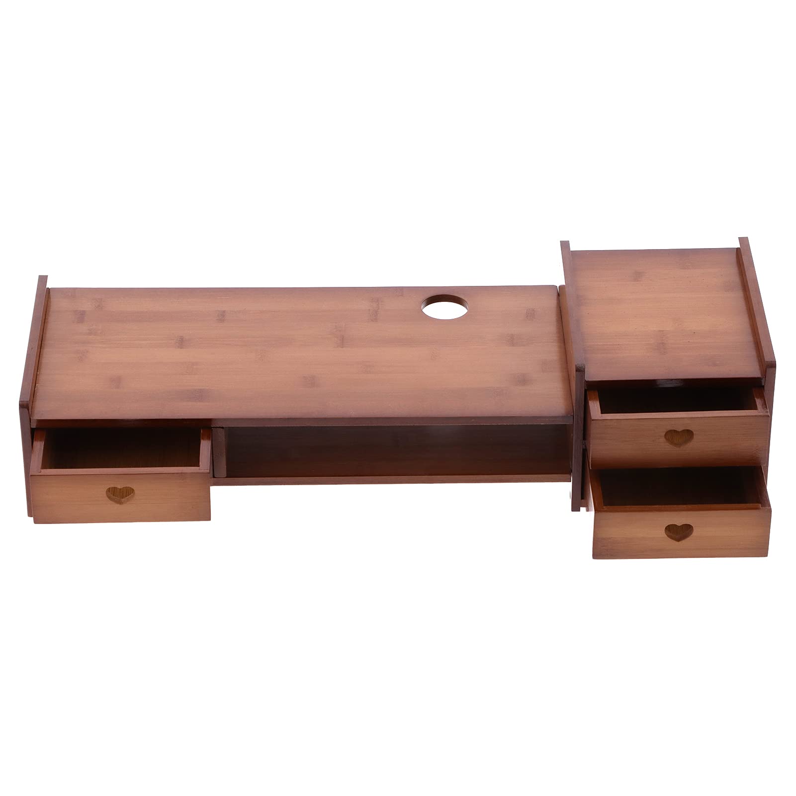 Cocoarm Supporto per Monitor in bambù Rialzo con 3 Cassetti Supporto per Monitor 69 X 23 X 17 Cm per Casa e Ufficio Alza l'altezza dello Schermo Aggiunge Spazio di Archiviazione Supporta Stampante