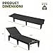 Devoko Outdoor Chaise Lounge Chair Set of 2 for Outside Pool Patio, Adjustable Waterproof Easy Assembly Chaise Lounge Outdoor (Black, Set of 2)