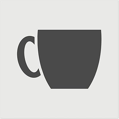 Coffee Mug Cup Solid Wall Cookie DIY Craft Reusable Stencil - 11.5 Inch