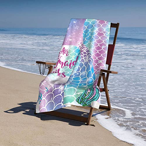 Mermaid Beach Towels For Girls, Personalized Beach Towels For Kids Beach Towels For Toddler/Baby, Microfiber Beach Towels Bulk, Cute Beach Towel, Thin Quick Dry Beach Towel For Travel Pool 30"X 60" #TOP5