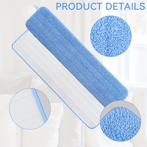 Image of Replacement Microfiber Pad for Rubbermaid Commercial 24 Inch Mop Head - 8 Pack Wet & Dry Commercial Cleaning Refills Reusable Mop Refills Fit for Any Microfiber Flat Mop System 24 inch