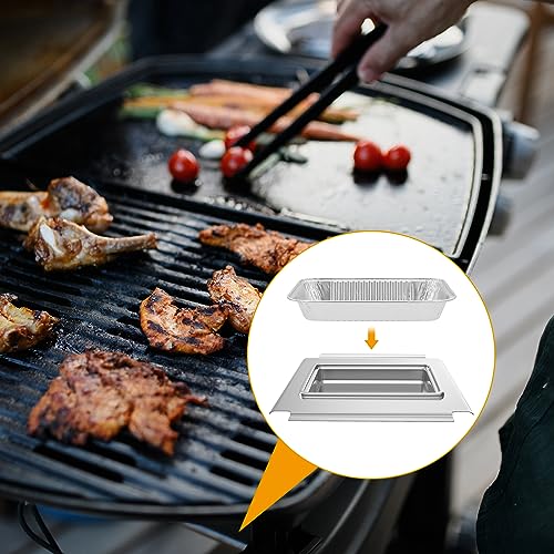 80580 Grease Catch Pan with 12 Pack Drip Pan Liners for Q200 & Q300 Grills by SafBbcue - Used condition - Image 7